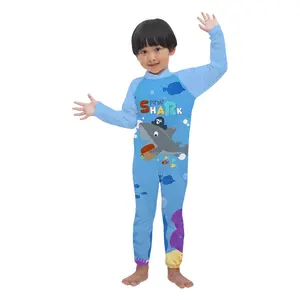 FULLMOON BAJU RENANG ANAK LAKI - LAKI COWO LENGAN PANJANG MOTIF LUCU KARAKTER SHARK SKY BLUE