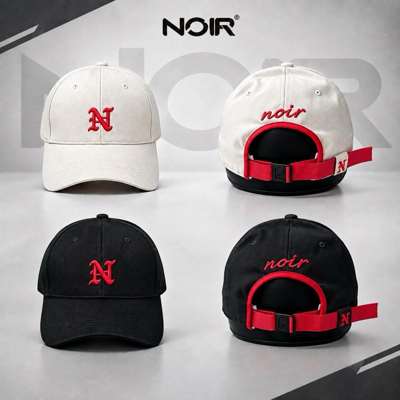 Nón Lưỡi Trai NOIR – Kem & Đen Phối Đỏ