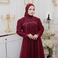 Gambar GAMIS OZIAS BROKAT 10015 LD 105 120 I Gamis Kondangan Wanita I Gamis Fashion Muslimah - Putih, LD 120 dari Ozias.id Kota Administrasi Jakarta Barat 3 Tokopedia
