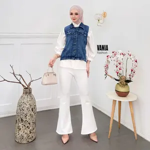 Rompi Jeans Vintage Jaket Jins Wanita Vian Vest Outfit Terbaru Wanita