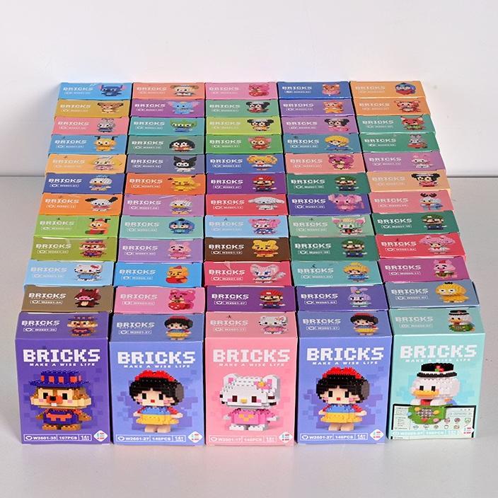 Mainan anak PUZZLE BALOK SUSUN DISNEY 3D DIY Mainan Edukasi Bayi Puzzle Brick Mini Kartun Karakter Hadiah Toy Gift Nano Blok POP LinaBell StellaLou