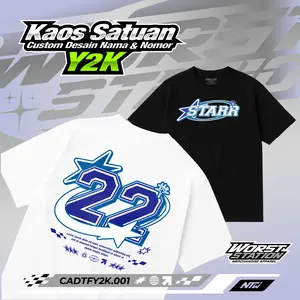 Kaos Custom Desain Nomor Angka Nama Satuan Y2K CADTFY2K.001 Station