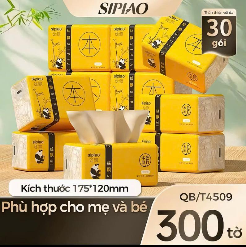 [ 1 THÙNG ] Combo 30 GÓI Giấy Ăn Gấu Trúc Sipiao Nội Địa Trung Hàng Cao Cấp