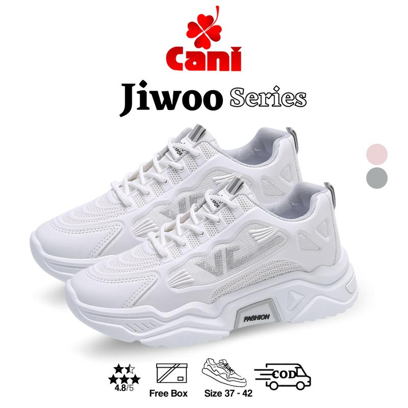 Cani "Free Box" (Size 37 - 42) Jiwoo Sepatu Wanita Sneakers Bertali Kasual Fashion Sport Anti Slip 9003 0