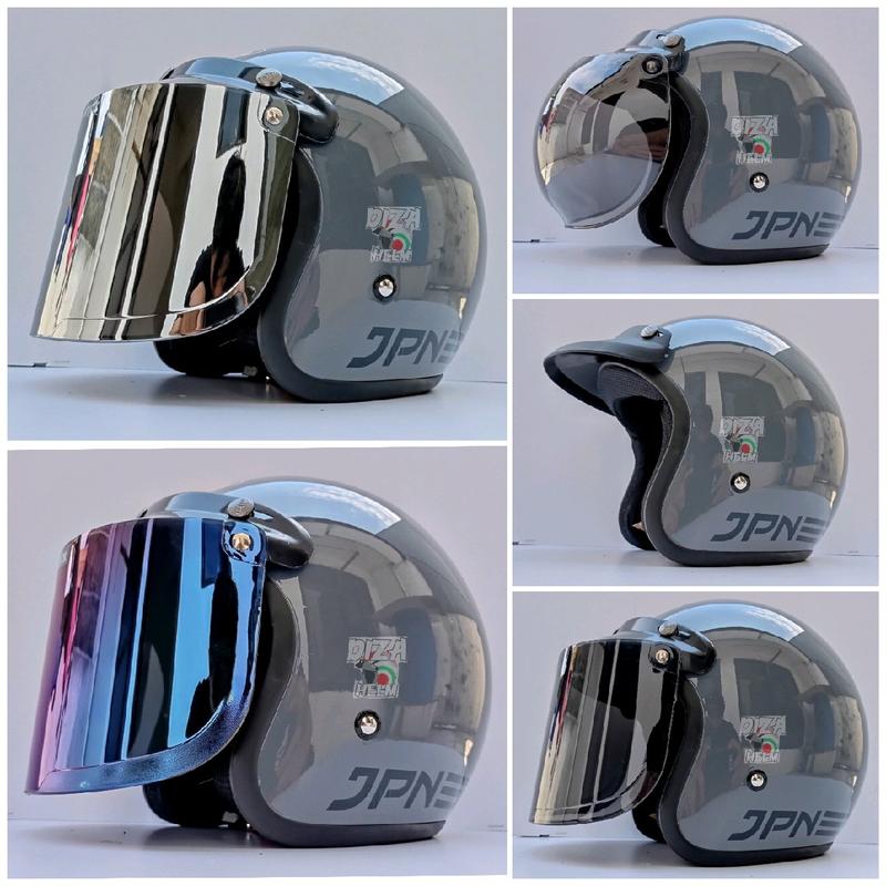 Helm Bogo JPN Abu lava Metalic Kaca Cembung 1