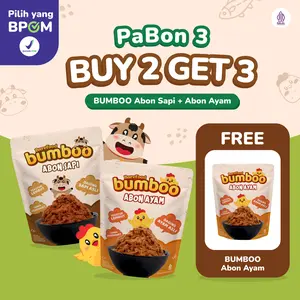Bundling Bumboo Abon Sapi + 2 Pcs Abon Ayam - Tekstur Lembut MPASI Si Kecil - Sumber Protein - Tanpa MSG & Pengawet