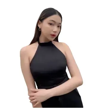 MODAVIE - AVA HALTER TOP Korean Halter Tank Top Wanita Crop Melar Silk Stretch Atasan