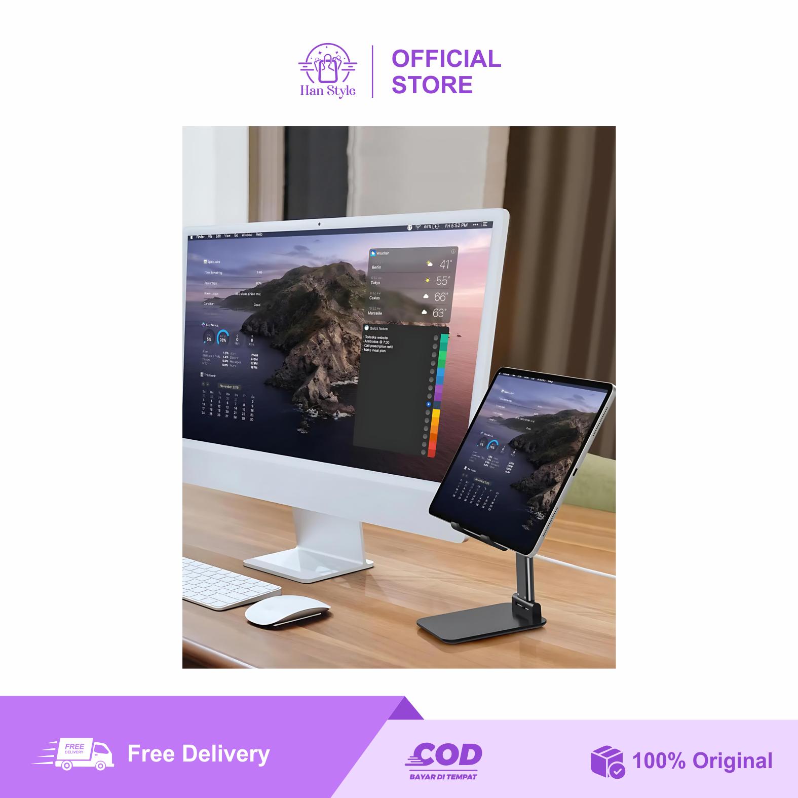 [HS] Dudukan Handphone dan Tablet Holder Lipat Smartphone Penyangga HP Portable Holder Phone Adjustable dan Foldable