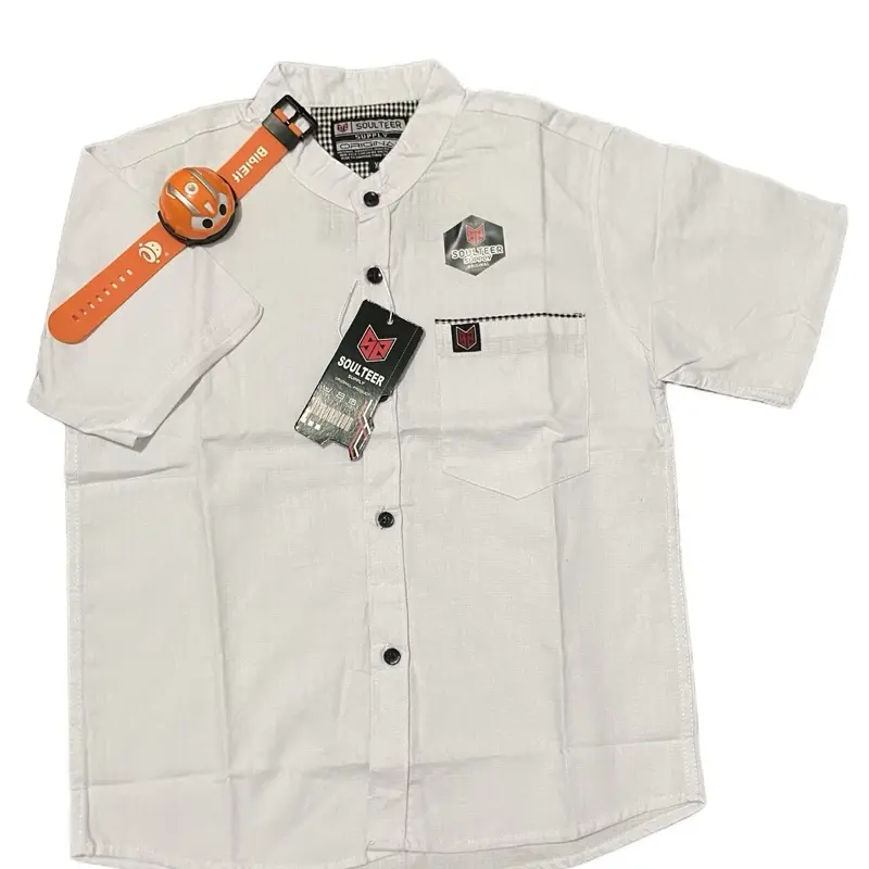 Kemeja Polos Anak Laki-laki Lengan Pendek Usia 3-12 Tahun Kain Katun Cigaret Premium Best Quality Fashion Baju 7