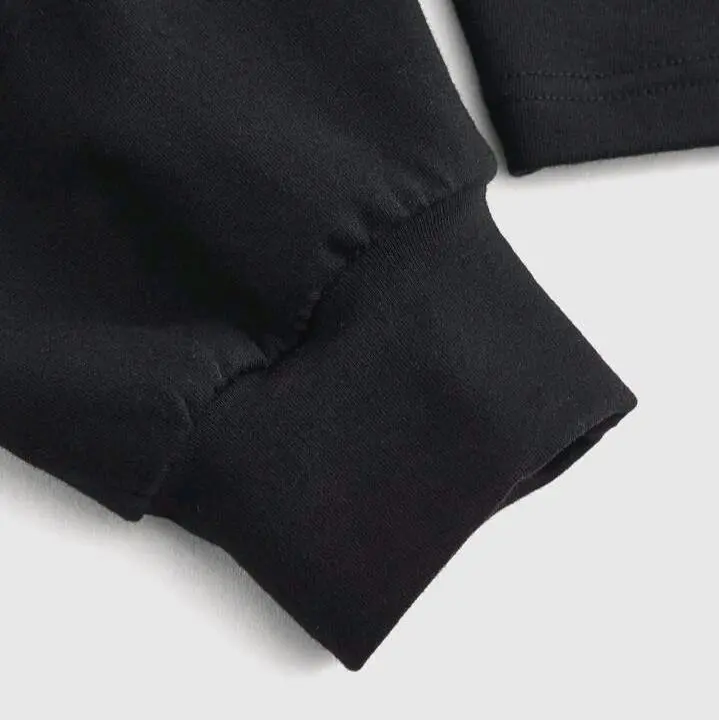 Sweater Crop Polos Basic Wanita - Hitam, Panjang - Dewasa, Serut Depan Padat Masakini Terbaru - Oversize, Lembut, Crewneck, Fleece Sweatshirt Nyaman 7