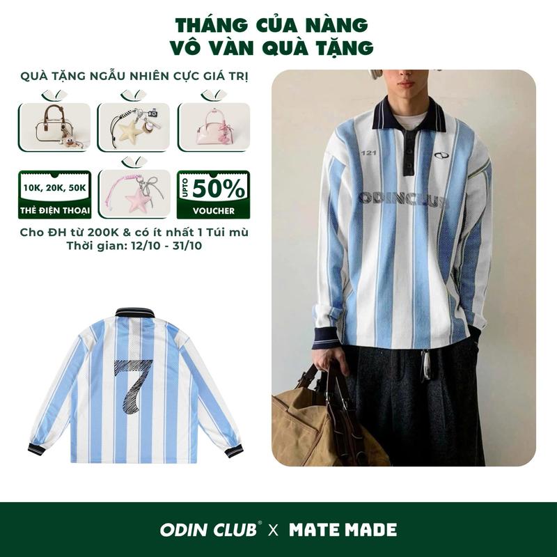 Áo polo longsleeves Denzel ODIN CLUB, Áo polo nam thể thao dài tay, form boxy, chất liệu vải lưới thoáng mát, hình in chuyển nhiệt bền bỉ