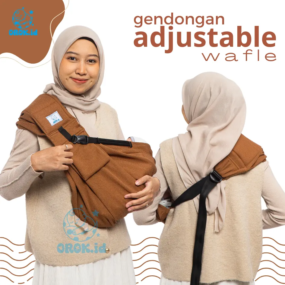 OROK.id Gendongan Bayi Samping Adjustable Instant Anak Newborn Geos Baby Wrap Bisa Diatur Panjang Pendek Premium Waffle