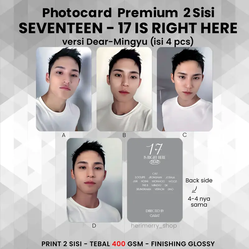 (ISI 4/5/6/13 PCS) Photocard SEVENTEEN 17 IS RIGHT HERE - PC Premium 2 Sisi Kartu Kpop Merch Unofficial SVT Maestro Lalali 17IRH 2