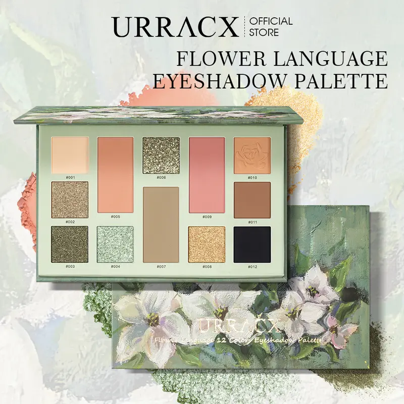 urracx Eyeshadow Palette Flower Language 12 Colors FacePalette Elegant Kosmetik(13.5g) 1