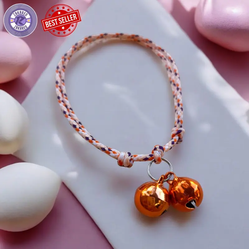 Grosir kalung kucing anti kutu dan jamur bahan prusik halus ringan di pakai bell nyaring 2 lonceng cocok untuk kitten dan junior 0