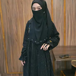Abaya Zenna Stripe Arabian jatblack by aniezza