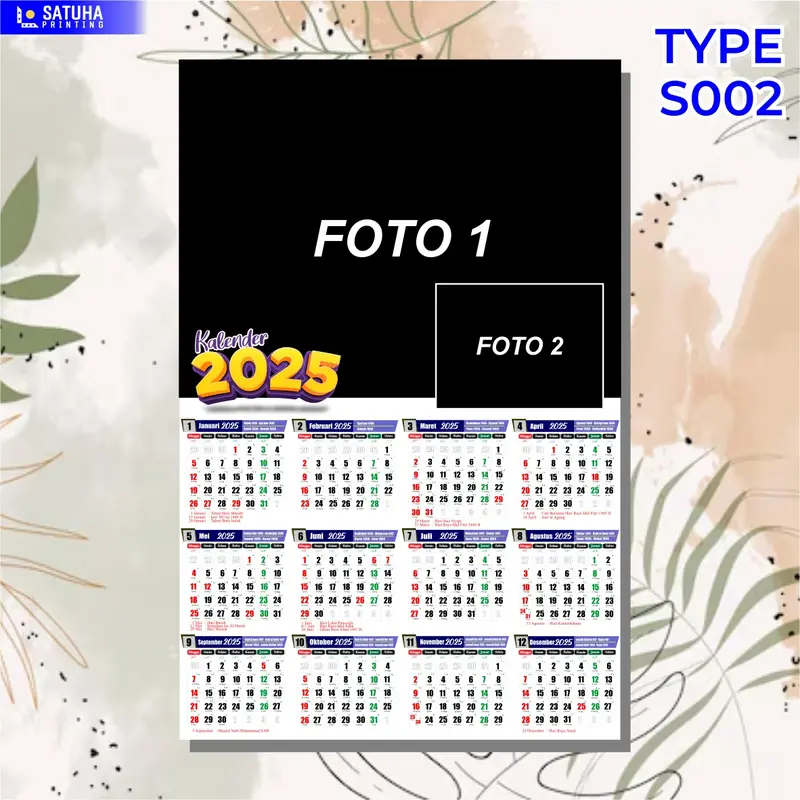 KALENDER CUSTOM SUKA-SUKA MURAH 12 BULAN BAHAN TEBAL 2