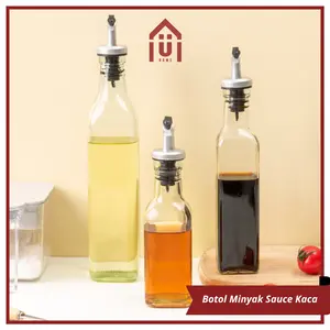 UNISO - BOTOL MINYAK KACA SAUCE BOTOL MINYAK GORENG TAHAN PANAS GLASS OIL BOTTLE DISPENSER TRANSPARANT