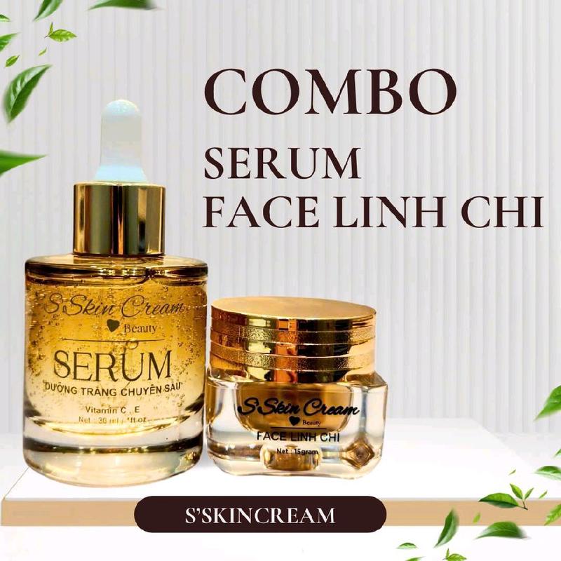 MẪU MỚI KEM LINH CHI 15gr VÀ SERUM 30ml - Skincream - Kem Mụn Dưỡng Trắng Da Skincare Nữ