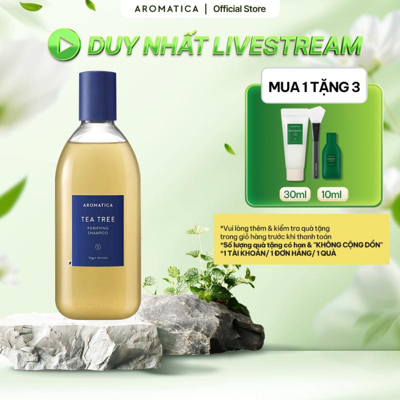 LIVE Dầu Gội Tràm Trà Aromatica Tea Tree Purifying Shampoo 400ml Dành Cho Da Đầu Dầu