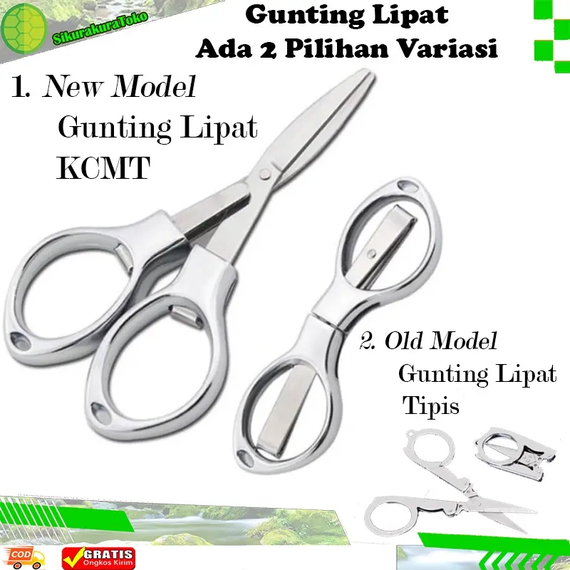 Gunting Lipat Stainless Steel Folding Portable Pocket Scissors Gunting Kapas