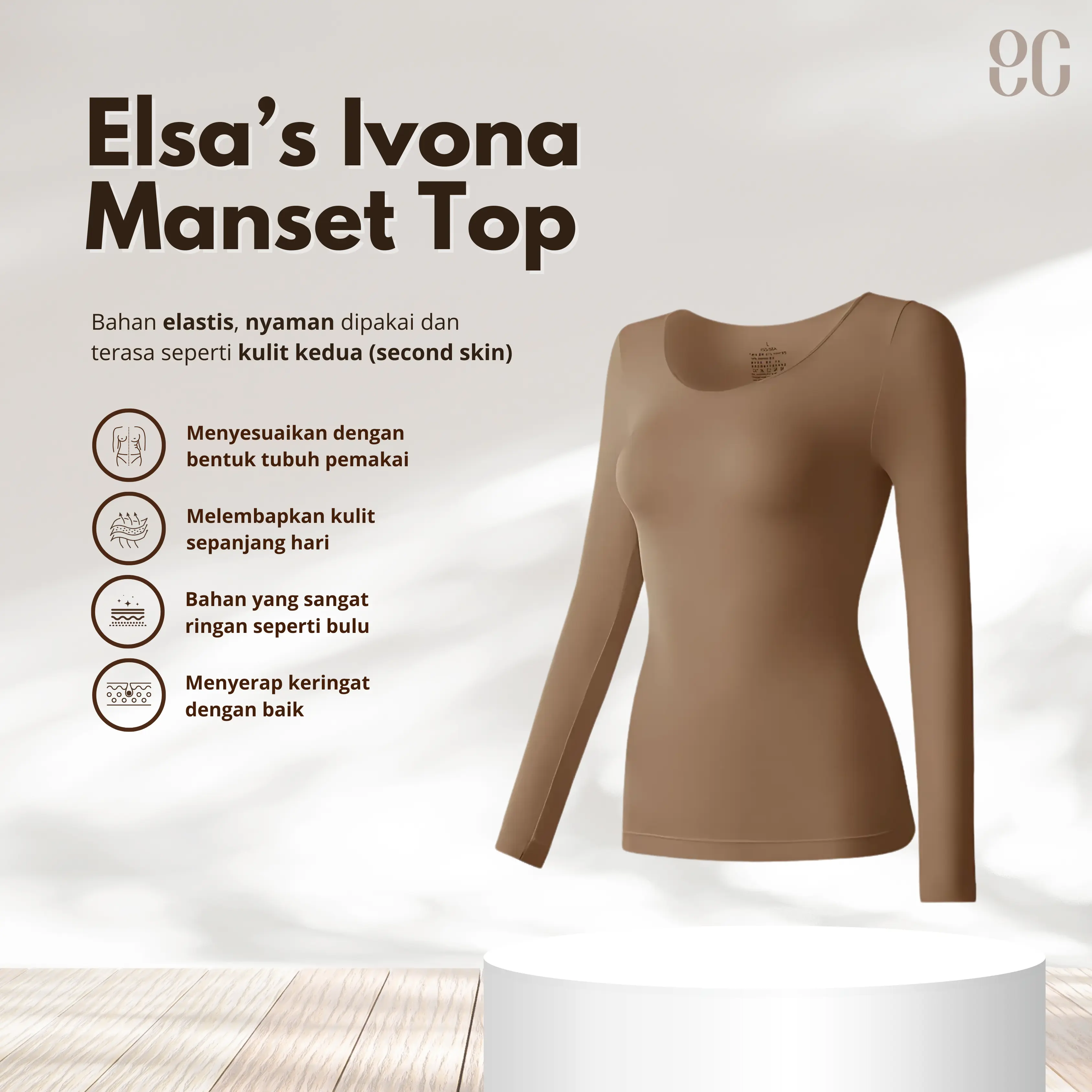 Elsa's Choice - Ivona Manset Top Wanita Polos