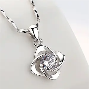 Kalung Silver Titanium Premium Anti Karat Anti Luntur Anti Alergi Model Mewah Kekinian Fashionable