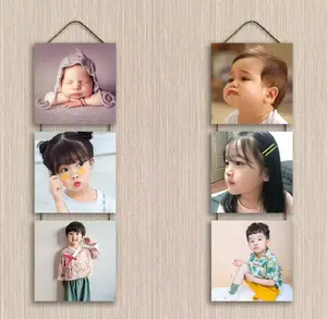 cetak foto bingkai susun bisa pakai foto sendiri Hiasan Dinding Custom Foto 1 SET 3 2 set 6 susun cetak foto , kayu mdf ukuran 15x15cm
