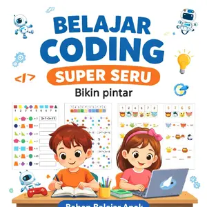LEMBAR CODING SUPER SERU UNTUK ANAK 2 - 12 TAHUN ISI 52 LEMBAR FULL COLOR