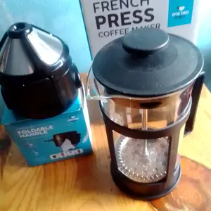 One Two Cups French Press Plunger Coffee Maker Pot - KG73I Alat Kopi Stainless Steel