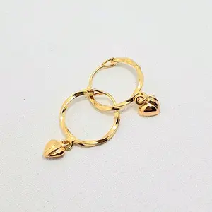 Anting Ring Emas Muda Pelintir Bandul Love 1/2 Gram