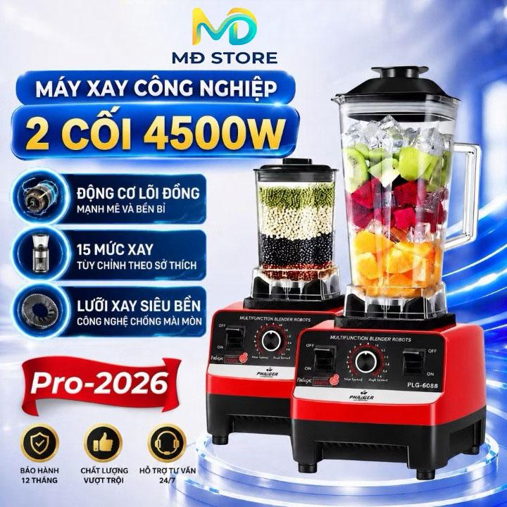 [DEAL LIVE] [BẢN 2 CỐI XAY] MÁY XAY SINH TỐ ĐA NĂNG KAW SILIVER CREST SC-1589 MÁY SAY CÔNG NGHIỆP 2 CỐI XAY CÔNG SUẤT 4500W