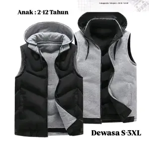 Jaket Rompi Anak Dan Dewasa Tebal Lembut Korean Style Dua Sisi Nyaman Dan Modis Untuk Semua Usia Bisa Bordir nama Logo & Sablon