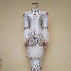 kebaya akad melayu pink full payet jepang free veil hijab kualitas butik bisa request desain dan payet