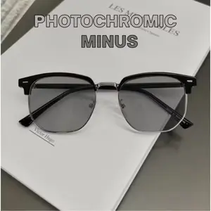 Kacamata Fotokromik Minus Fashion Korea Retro Anti Blue Light anti Radiasi Model Cat Eye gucc minus lens Photocrhomic Minus Zhijing 8222FM ka cama