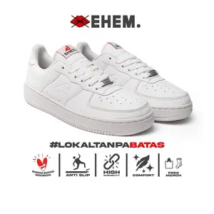 Ehem Company - Sepatu Sneakers Unisex Pria Wanita Eforce Full White Casual Shoes