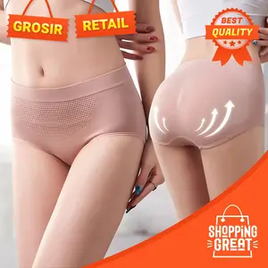 HARGA 3PCS !!! 25 gram W-CD001 Celana Dalam Wanita 3 Pcs Briefs Elastis Seamless Mid Waist