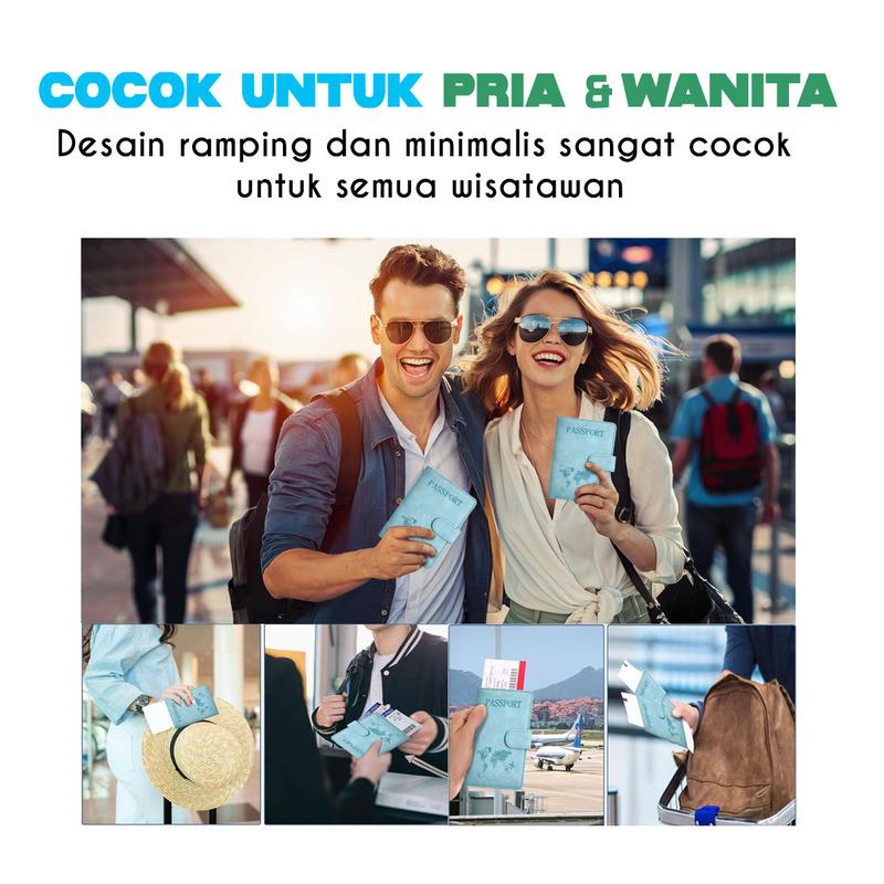 TQ Passport Holder PU Leather RFID Block Dompet Paspor Travel Kulit Kunci Magnet Wallet Pasport Cover Case 8