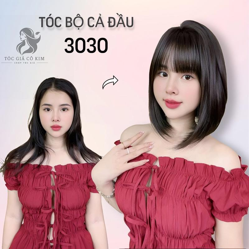 < 3030> Bộ cả dầu tóc giả dáng CÚP NGẮN ngang vai  ( khách kéo qua xem ảnh hướng dẫn sử dụng nhé )