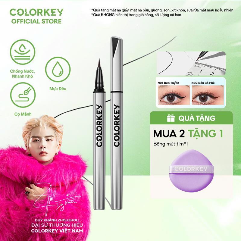 Bút Kẻ Mắt Nước COLORKEY Đầu Cọ Mảnh Không Dễ Chẻ Ngọn Dễ Kiểm Soát Nét Mực Phù Hợp Cho Cả Người Mới Bắt Đầu 0.5ml
