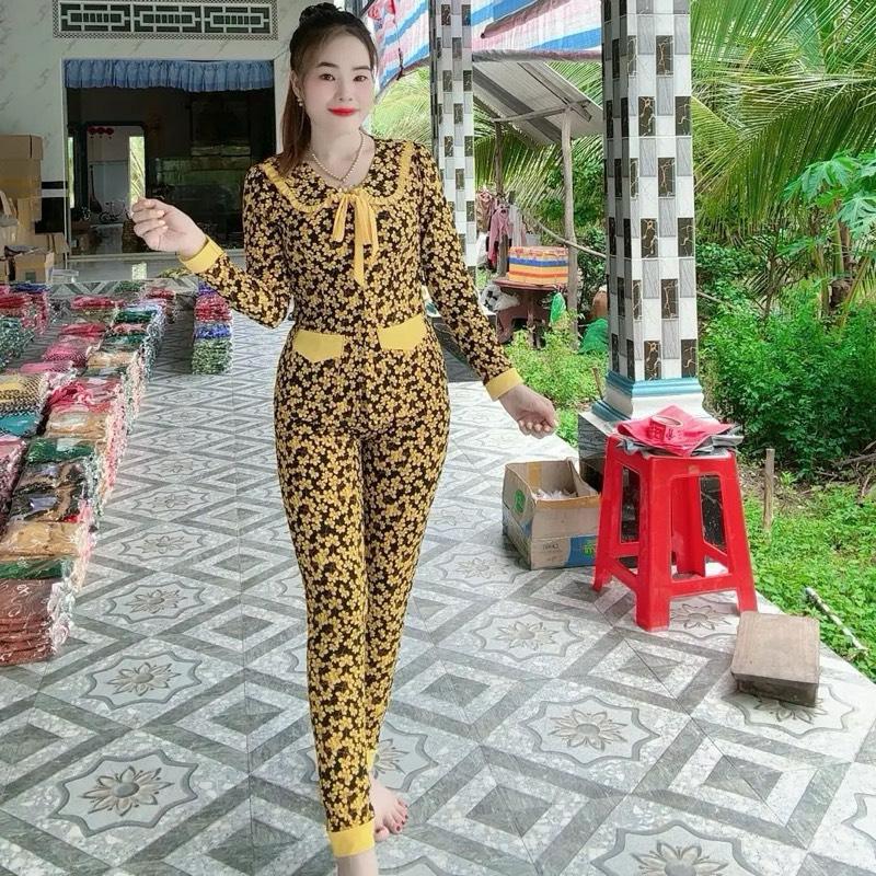 BỘ NHI ỐNG ÔM PIZAMA QUẦN DÀI ỐNG ÔM 4