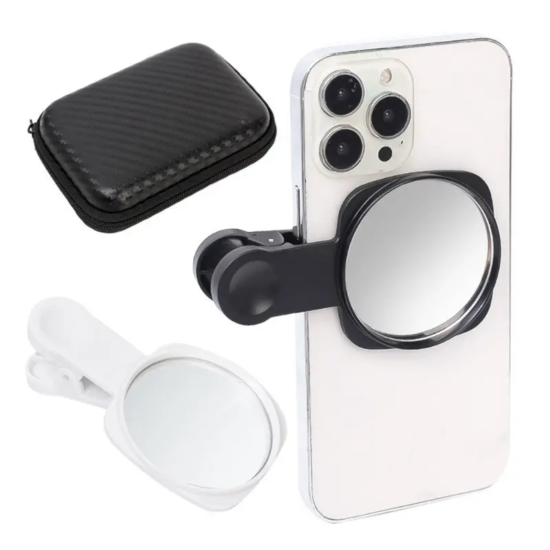 Minzo Mirror Clip HP Klip Cermin Praktis Konten Selfie Kamera Belakang Camera Handphone Bluetooth Kaca Plastik Pouch Travel Aksesoris Holder 0