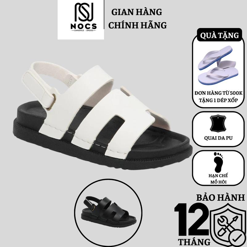 Dép Quai Hậu Nữ 2 Lớp Quai Chữ H Giày Sandal Nữ May Liền Đế Cao 3cm - NOCS