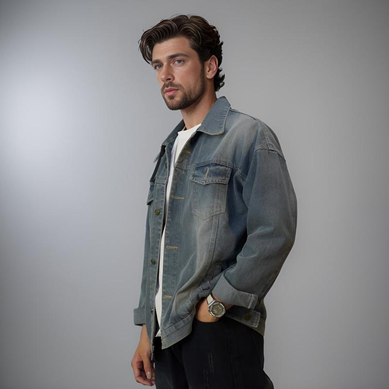 Product Introduction of Áo khoác jeans màu hè vừa vặn - Phong cách sang trọng ngầu 18