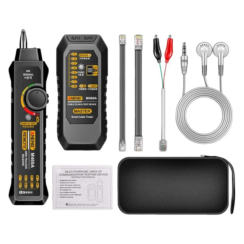 Máy kiểm tra cáp mạng, theo dõi dây RJ45 + RJ11, công cụ kiểm tra dây, công cụ tìm đường dây, cho Cat quang, công tắc cáp điện thoại, cáp mạng 0