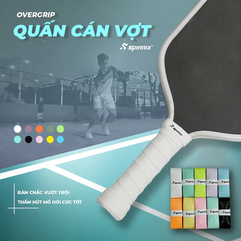 Quấn cán vợt Spinnix overgrip PU bám chắc thấm hút mồ hôi