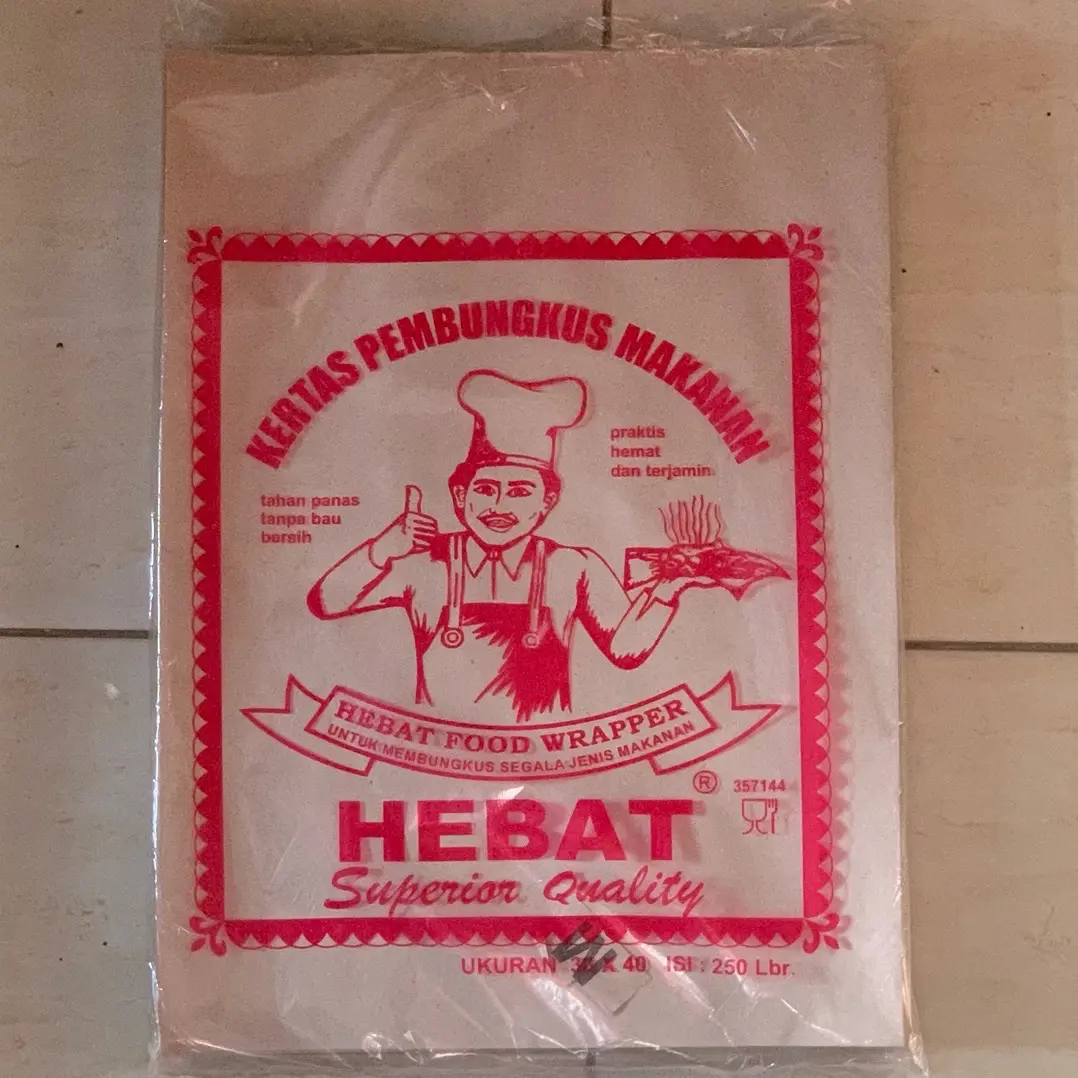 [ 250 LEMBAR ] Kertas bungkus nasi | Kertas minyak laminasi HEBAT MERAH