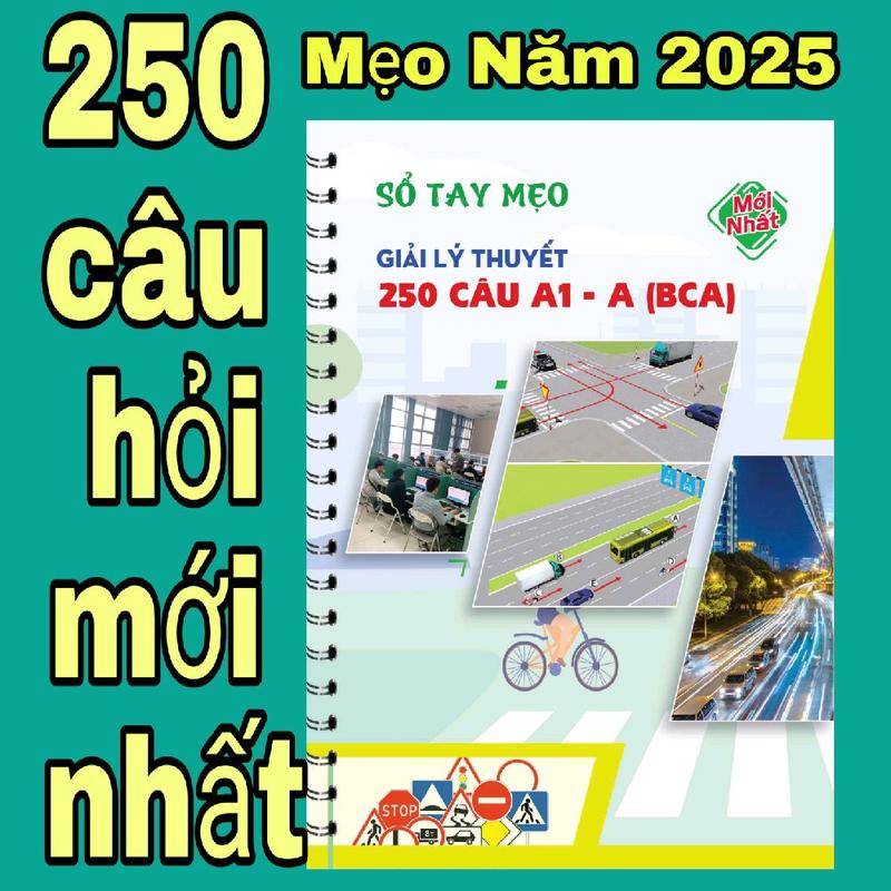 Sổ Tay mẹo 250 câu hỏi mới nhất [ từ bô công an ] giúp bạn dễ học , dễ hiểu thi 1 lần đậu bút  gel giấy