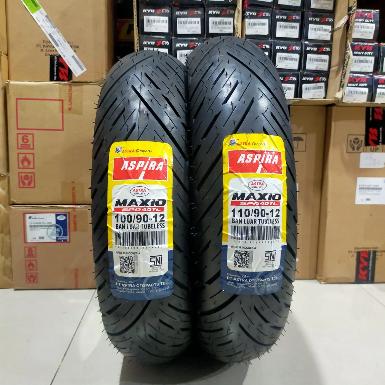 Ban Motor Aspira Maxio SPR40 Ring 12 Tubeless 100/90-12 & 110/90-12 - Motorcycle