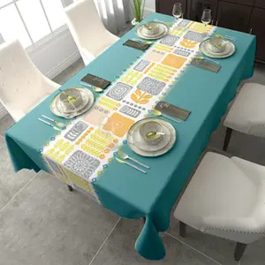 Taplak Meja PEVA  Rectangle Anti Minyak Anti Air Anti Terbakar Anti Cuci Meja Makan Hemat Waktu / Taplak Meja Mewah dalam Desain Hemat Biaya untuk Kamar Makan dan Ruang Tamu / Meja Kopi 140CM X 220CM